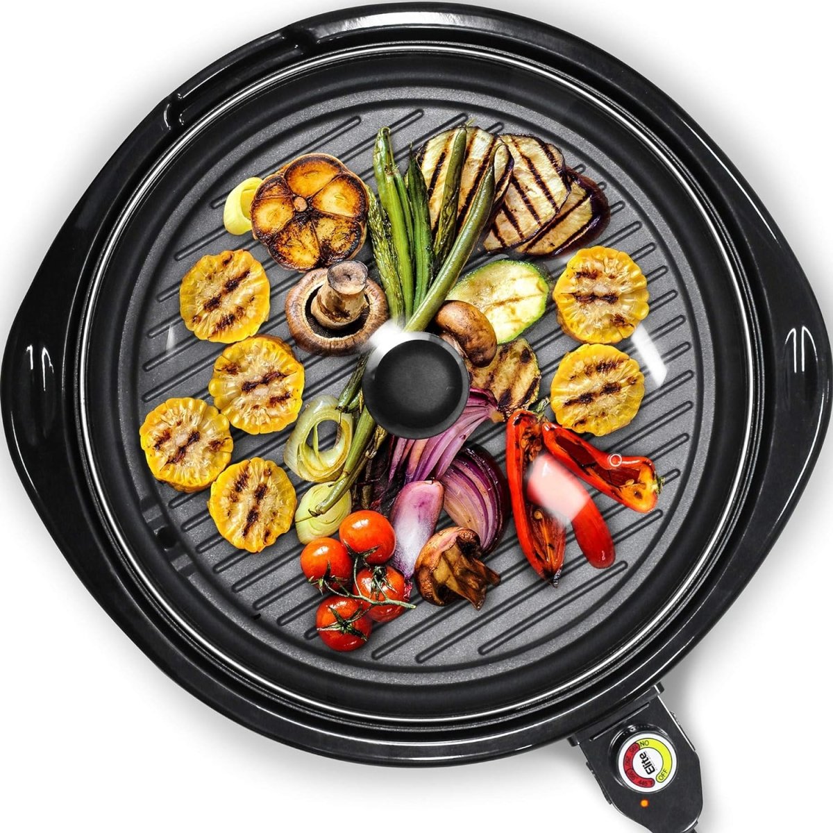 Grill Elektryczny Bezdymny Domowy 14 Cali z Powłoką Nieprzywierającą i Regulowanym Termostatem 0