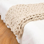 Gruby Koc Ciepły Chenille 100x150 cm – Miękki Koc na Sofę i do Relaksu 0