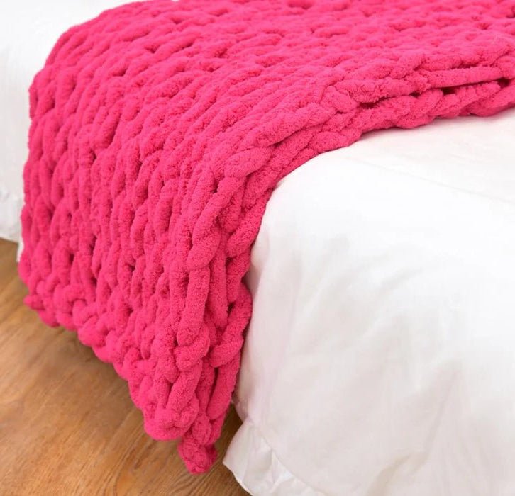 Gruby Koc Ciepły Chenille 100x150 cm – Miękki Koc na Sofę i do Relaksu 4