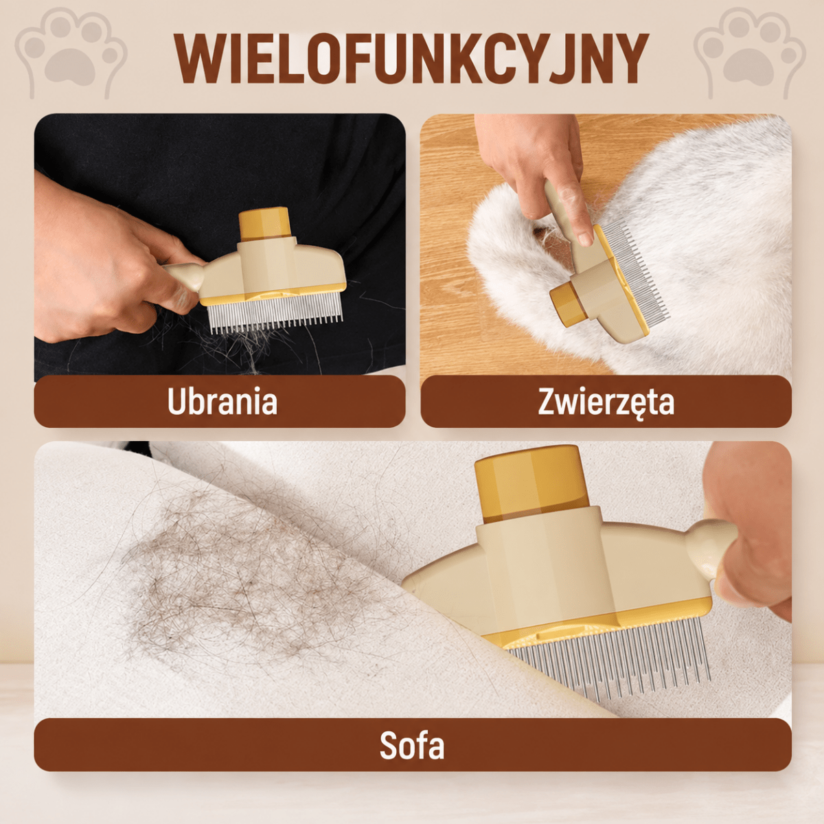 Grzebień na Pchły dla Psa i Kota – Samoczyszczący z Ergonomicznym Uchwytem