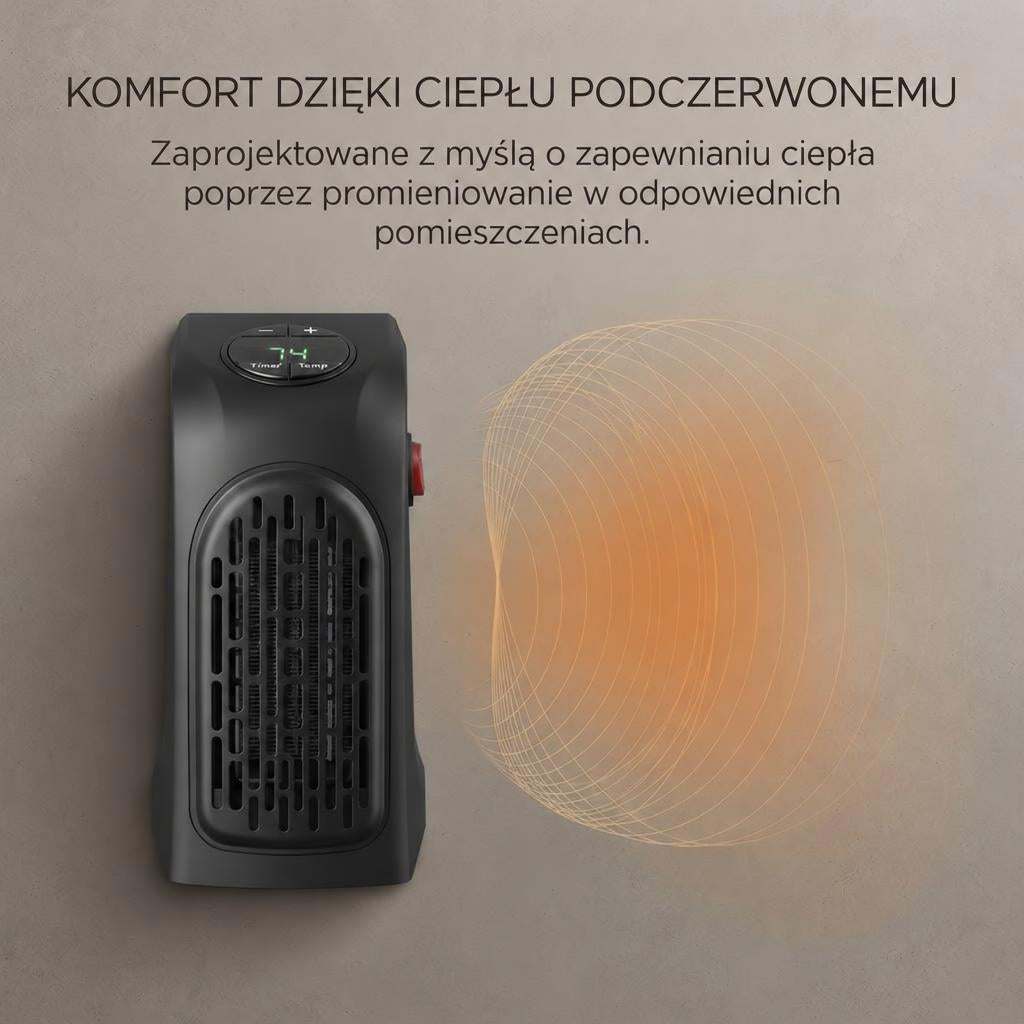 Grzejnik Elektryczny 2000 W z Regulacją Mocy – Przenośny Do Małych i Średnich Pomieszczeń 6