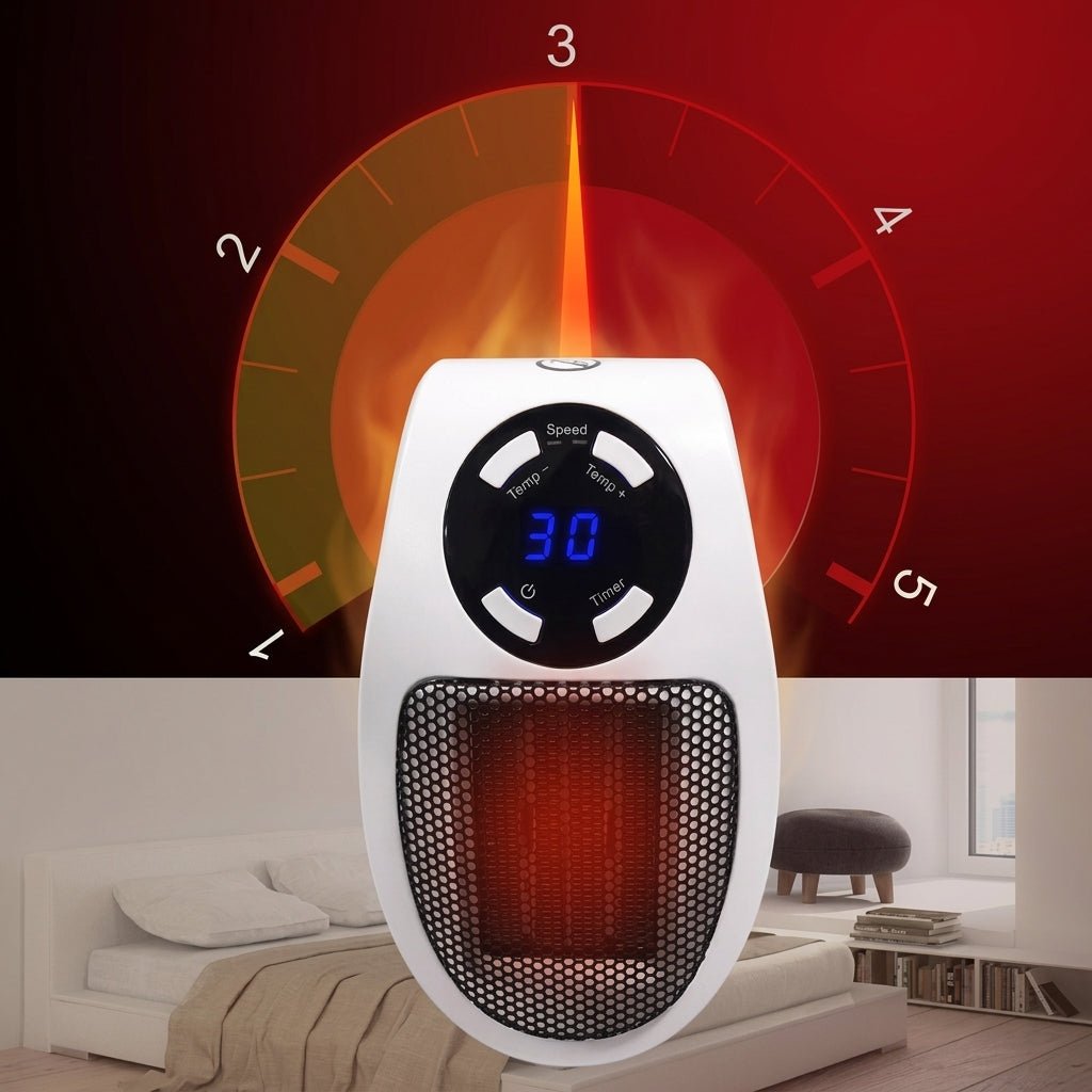 Grzejnik Elektryczny 500 W z Timerem i Regulacją Temperatury – Przenośny do Małych Pomieszczeń 9