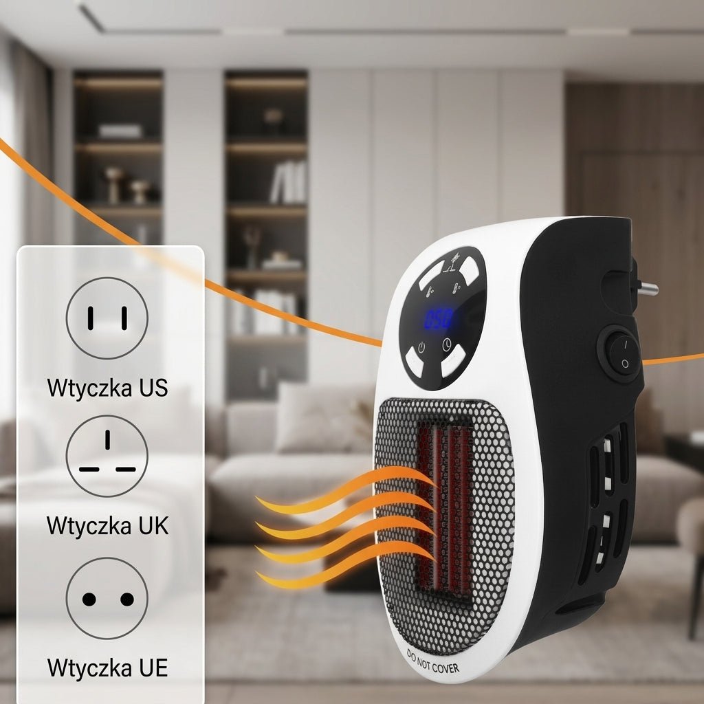 Grzejnik Elektryczny 500 W z Timerem i Regulacją Temperatury – Przenośny do Małych Pomieszczeń 13