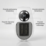 Grzejnik Elektryczny 500 W z Timerem i Regulacją Temperatury – Przenośny do Małych Pomieszczeń 3