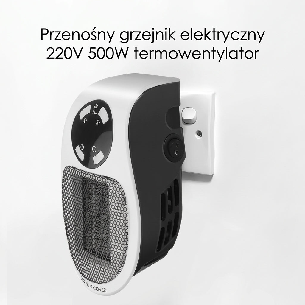 Grzejnik Elektryczny 500 W z Timerem i Regulacją Temperatury – Przenośny do Małych Pomieszczeń 11