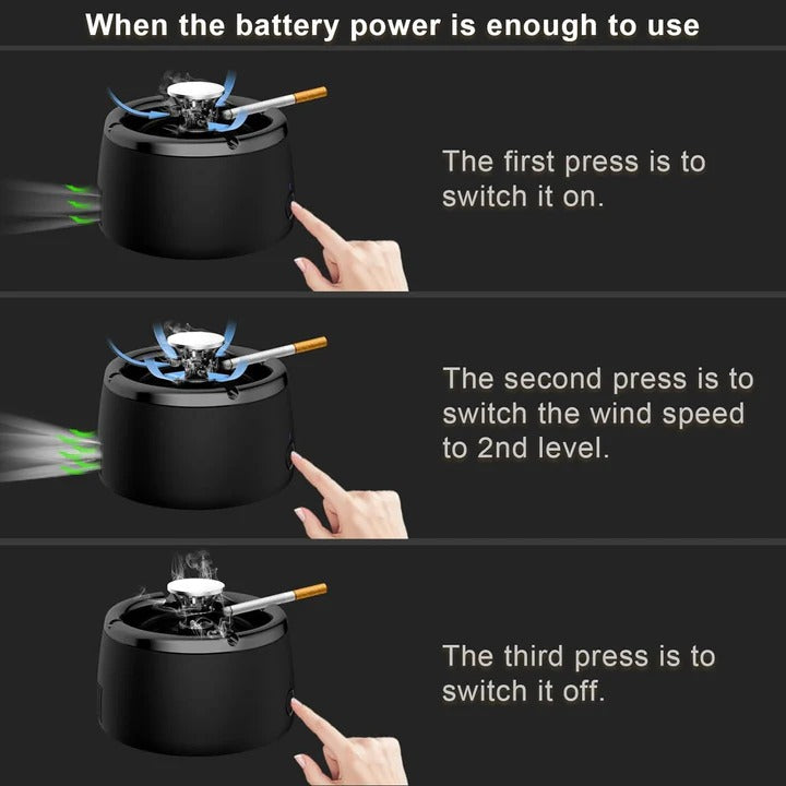 Innowacyjna Popielniczka Bezdymna z Funkcją Oczyszczania Powietrza i Wentylatorem 3