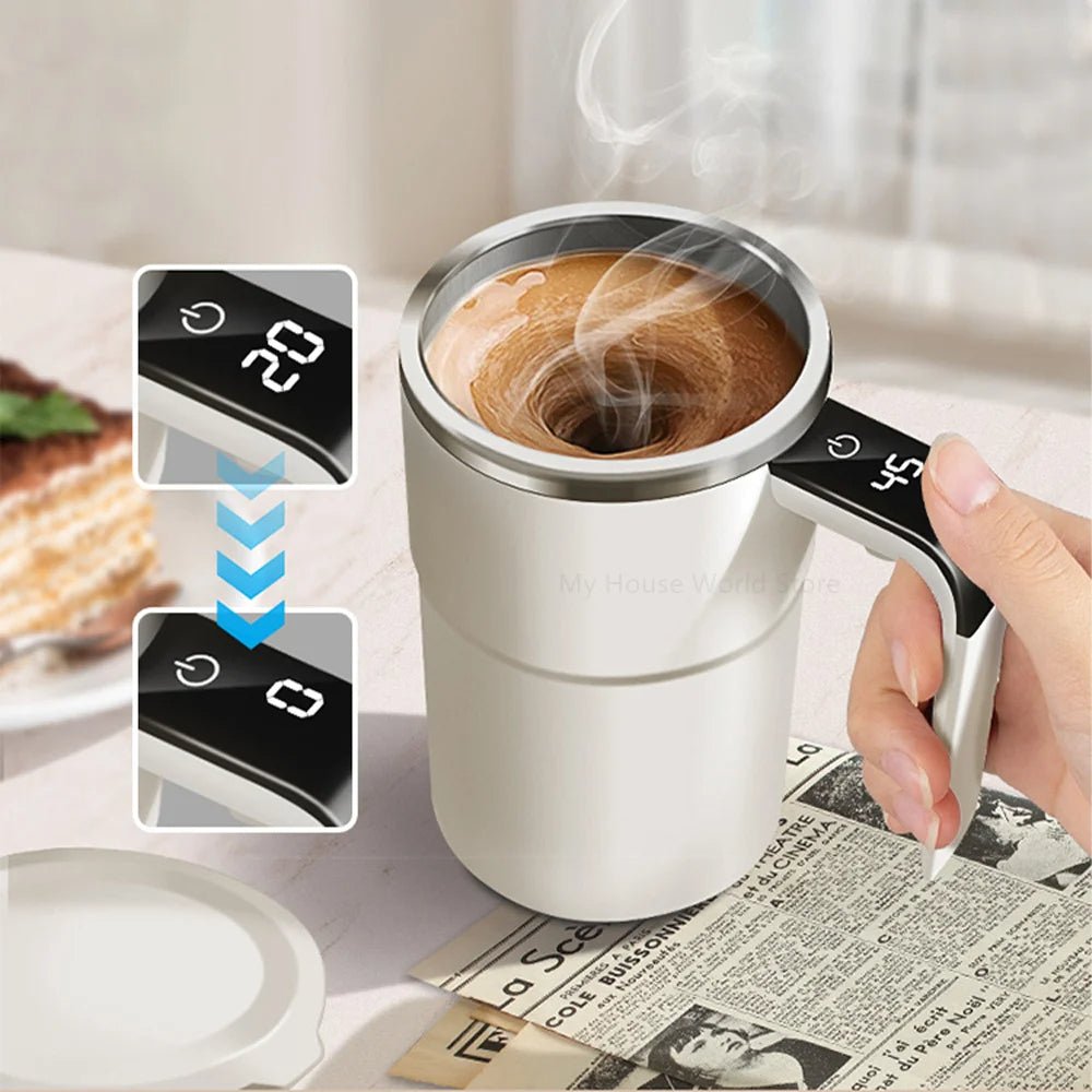 Innowacyjny Kubek do Kawy Samomieszający z Ładowaniem USB i Wyświetlaczem LED 1