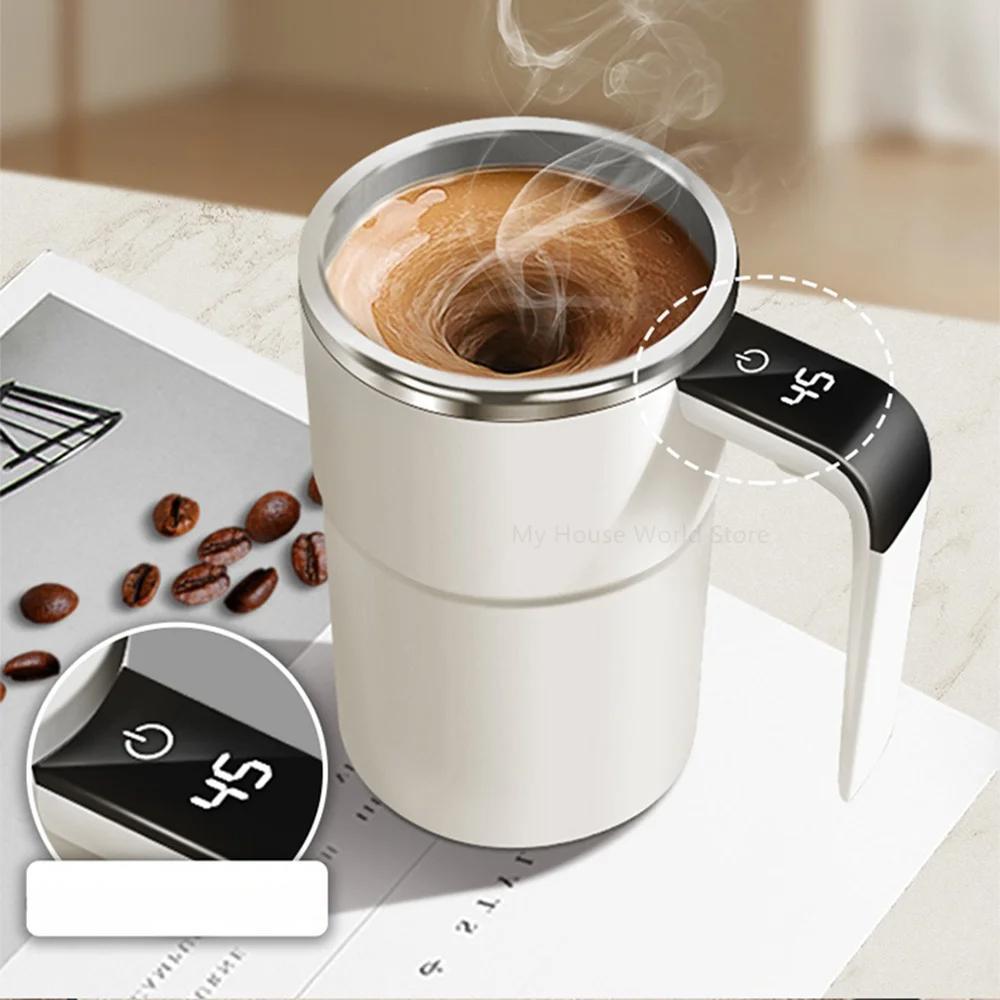 Innowacyjny Kubek do Kawy Samomieszający z Ładowaniem USB i Wyświetlaczem LED 7