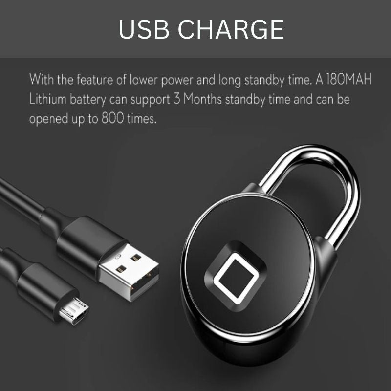 Inteligentna Kłódka Bluetooth - Szybkie Odblokowanie Odciskiem Palca, Wodoodporna 2