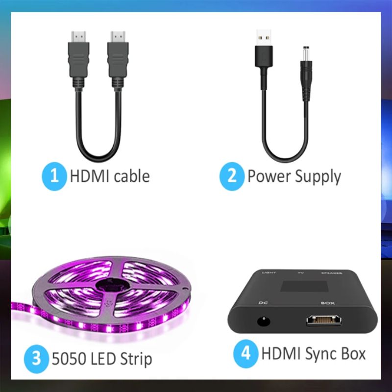 Inteligentna Listwa LED Oświetleniowa do Telewizora z Synchronizacją HDMI 6