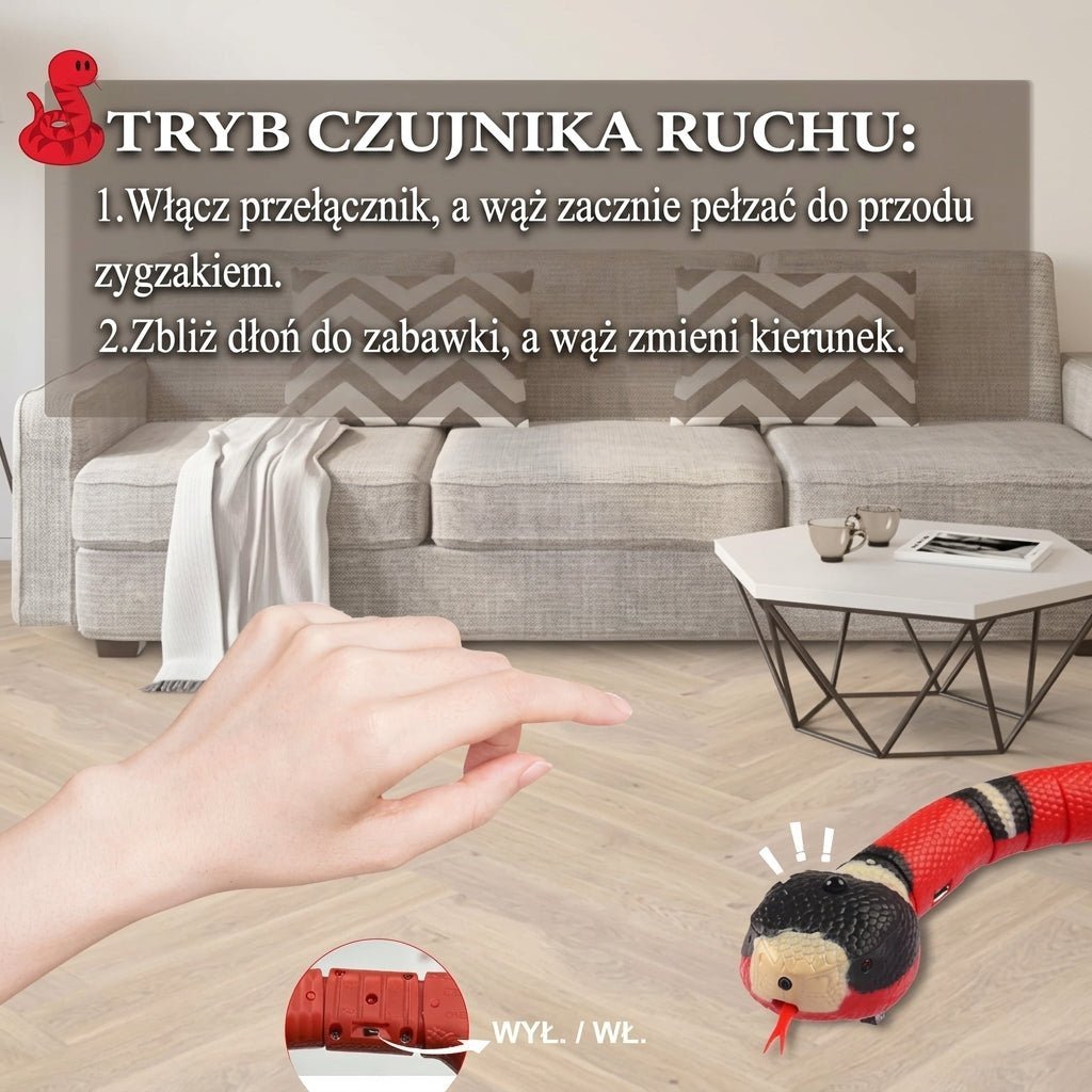 Interaktywna Zabawka dla Kota Wąż – Reagująca na Ruch, Ładowanie USB 5