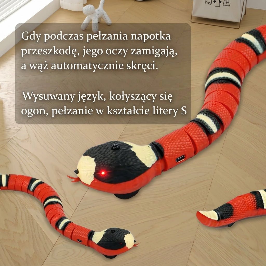 Interaktywna Zabawka dla Kota Wąż – Reagująca na Ruch, Ładowanie USB 12