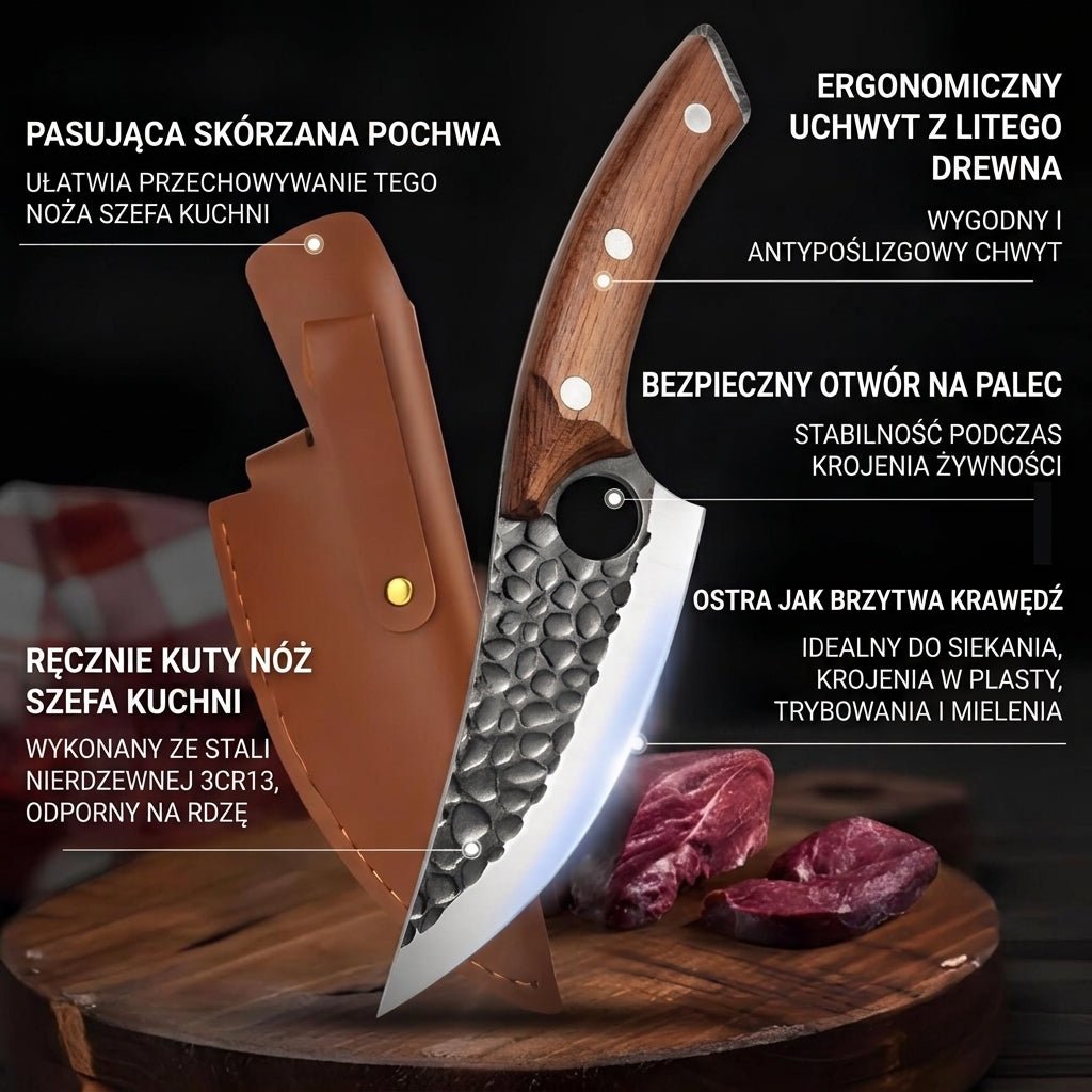 Japoński Nóż Kuchenny Ręcznie Wykonany – Uniwersalny do Krojenia i Siekania 20 cm 4