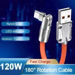 Kabel do Szybkiego Ładowania Typu C z Obrotowym Złączem 180° – 1,2m, Kompatybilny z iOS i Android 3