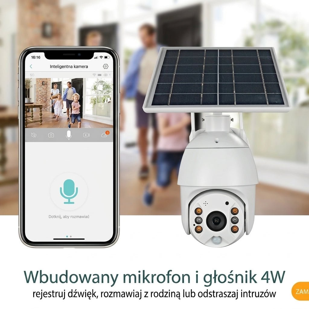 Kamera Bezpieczeństwa Słoneczna 4G LTE – Bezprzewodowa HD 1080P z Noktowizją do Monitorowania Domu 1