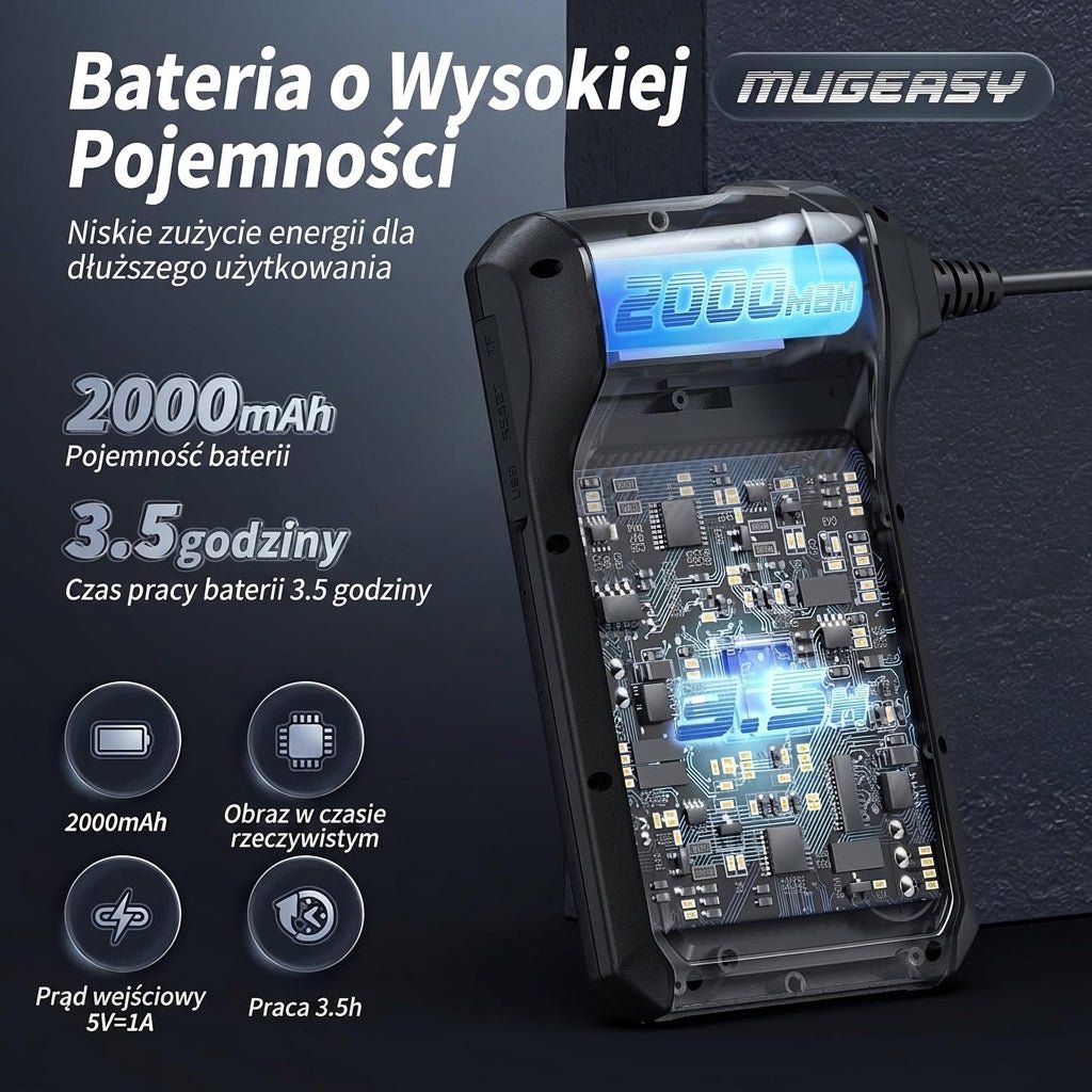 Kamera Inspekcyjna do Rur 1080p HD z Ekranem 4,3 – Wodoodporna, Regulowany Obiektyw 6