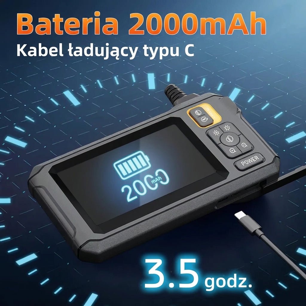 Kamera Inspekcyjna do Rur 1080p HD z Ekranem 4,3 – Wodoodporna, Regulowany Obiektyw 5