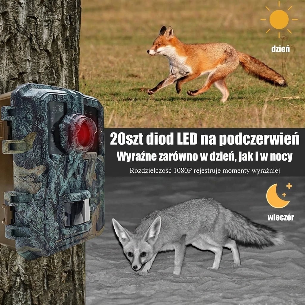 Kamera Noktowizyjna 16 MP z PIR – Wodoodporna, Kąt Widzenia 120° do Monitorowania Dzikiej Przyrody 8