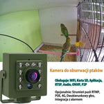 Kamera WiFi HD 1080p do Obserwacji Gniazd Ptaków z Noktowizorem i Detekcją Ruchu 2