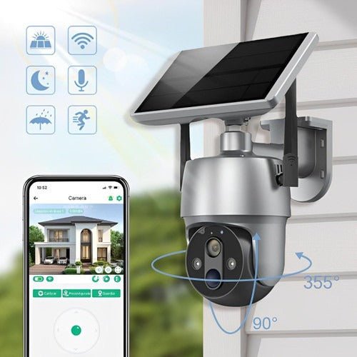 Kamera Zewnętrzna Słoneczna 360° z Wykrywaniem Ruchu – Bezprzewodowa, HD z Aplikacją Mobilną 6