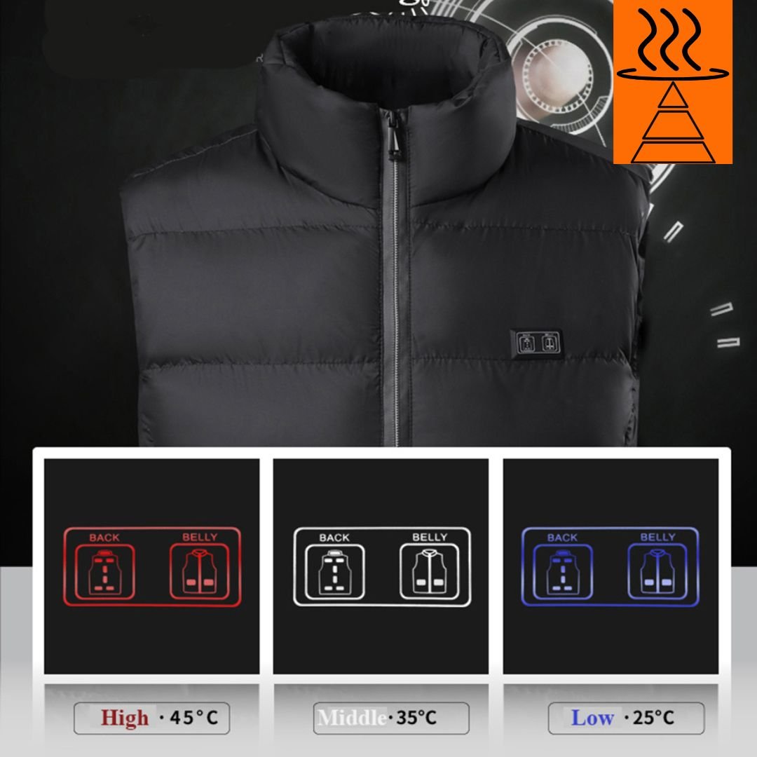 Kamizelka Podgrzewana z Regulacją Temperatury – Wodoodporna, Zasilanie USB, Unisex 6