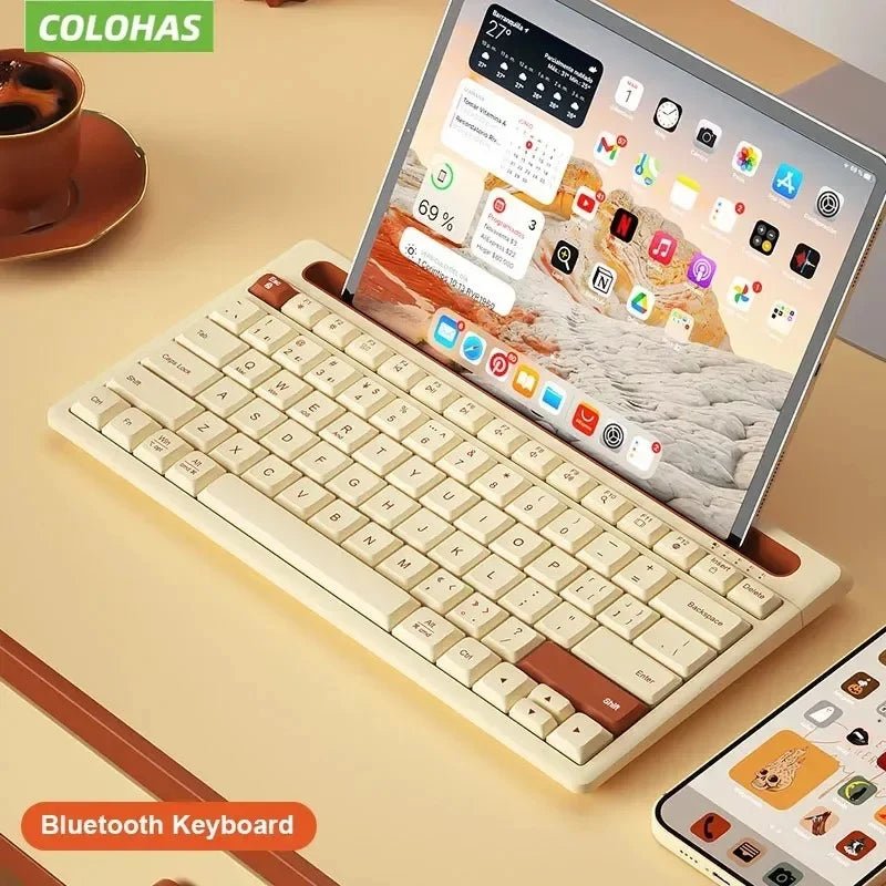 Klawiatura Bezprzewodowa Bluetooth do Tabletu – Potrójna Łączność, Ergonomiczny Uchwyt 1