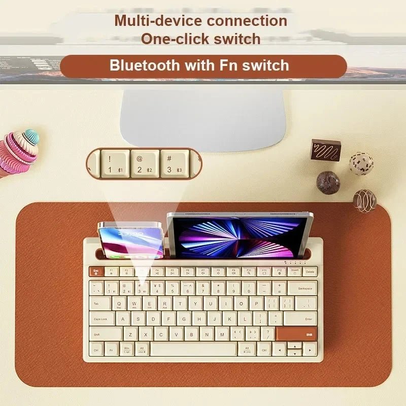 Klawiatura Bezprzewodowa Bluetooth do Tabletu – Potrójna Łączność, Ergonomiczny Uchwyt 2