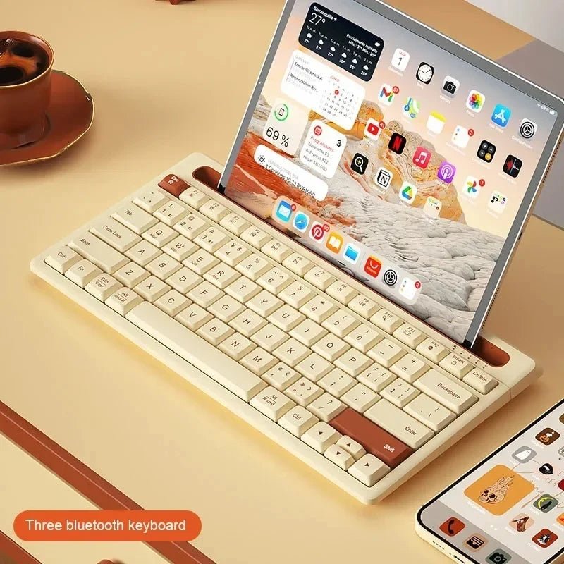 Klawiatura Bezprzewodowa Bluetooth do Tabletu – Potrójna Łączność, Ergonomiczny Uchwyt 3