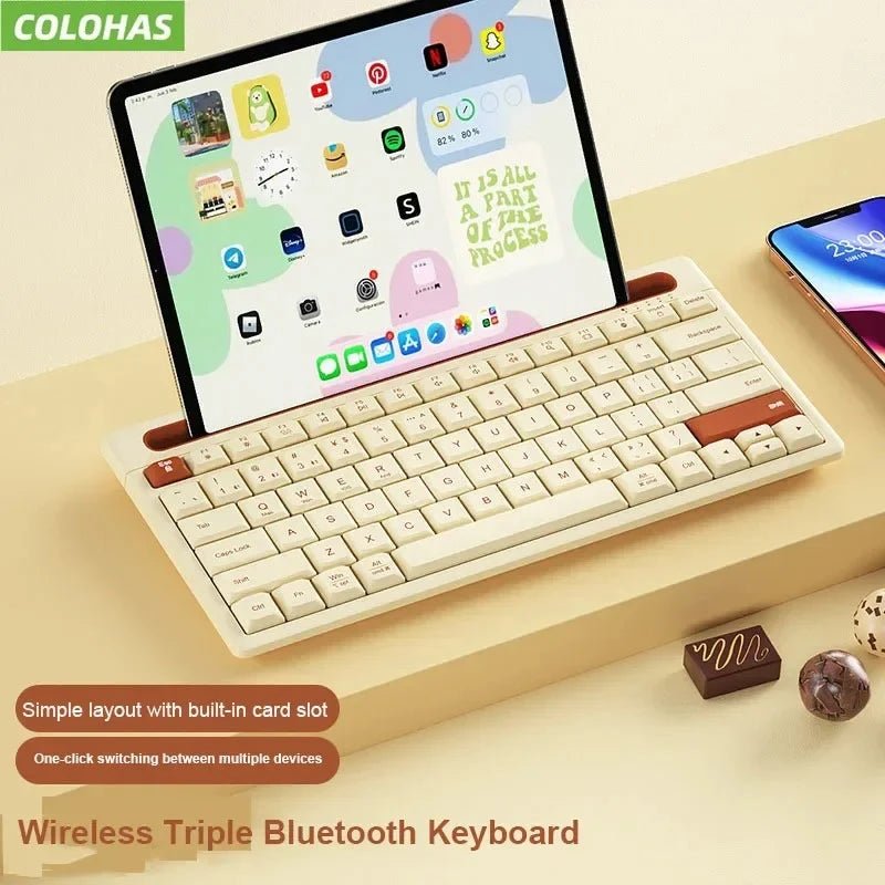 Klawiatura Bezprzewodowa Bluetooth do Tabletu – Potrójna Łączność, Ergonomiczny Uchwyt 5