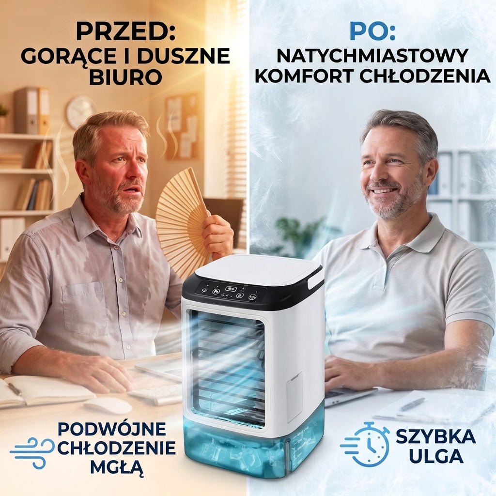 Klimatyzator Przenośny z Atomizacją – 3 Prędkości Wentylatora, Chłodzenie do 5m 17