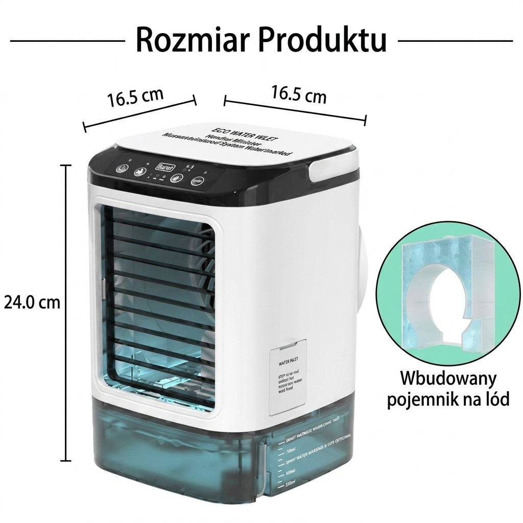 Klimatyzator Przenośny z Atomizacją – 3 Prędkości Wentylatora, Chłodzenie do 5m 4