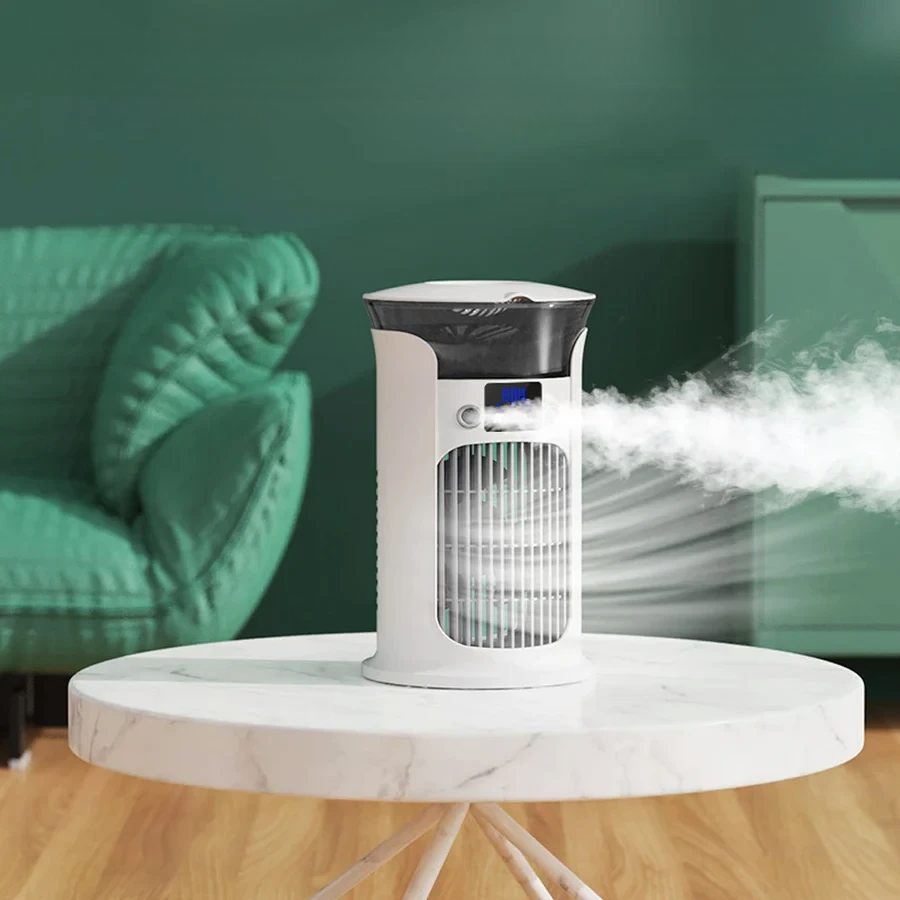 Klimatyzator Przenośny z Nawilżaczem i LED, 3 Prędkości, Idealny do Mieszkania 1