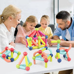 Klocki Magnetyczne Edukacyjne dla Dzieci – Zestaw 98 Elementów do Budowy 2D i 3D 0