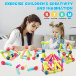 Klocki Magnetyczne Edukacyjne dla Dzieci – Zestaw 98 Elementów do Budowy 2D i 3D 3