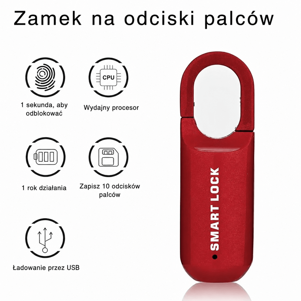 Kłódka na Odcisk Palca – Szybkie Odblokowanie w 0,2 Sekundy, Zamek do Szafek i Plecaków