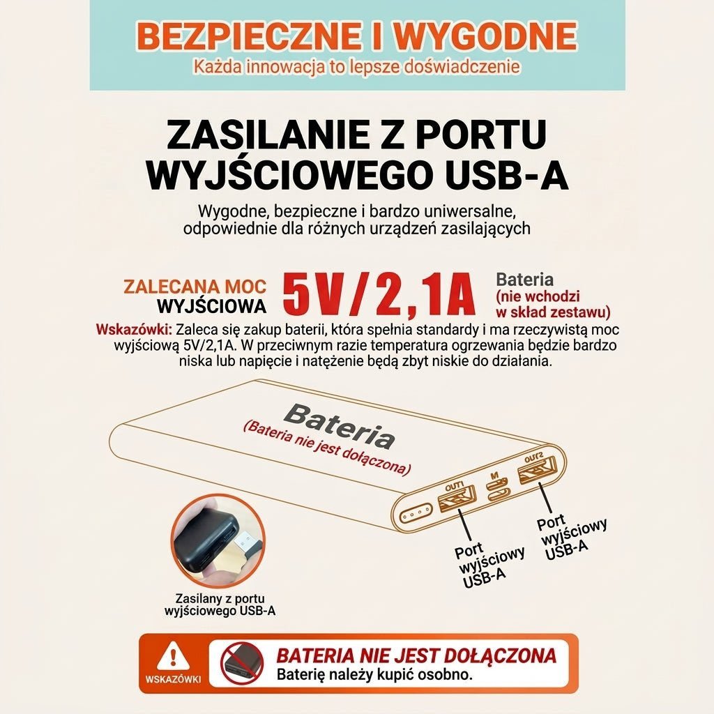 Koc Elektryczny Podgrzewany USB z Regulacją Temperatury – Składany i Przenośny 150x80 cm 9