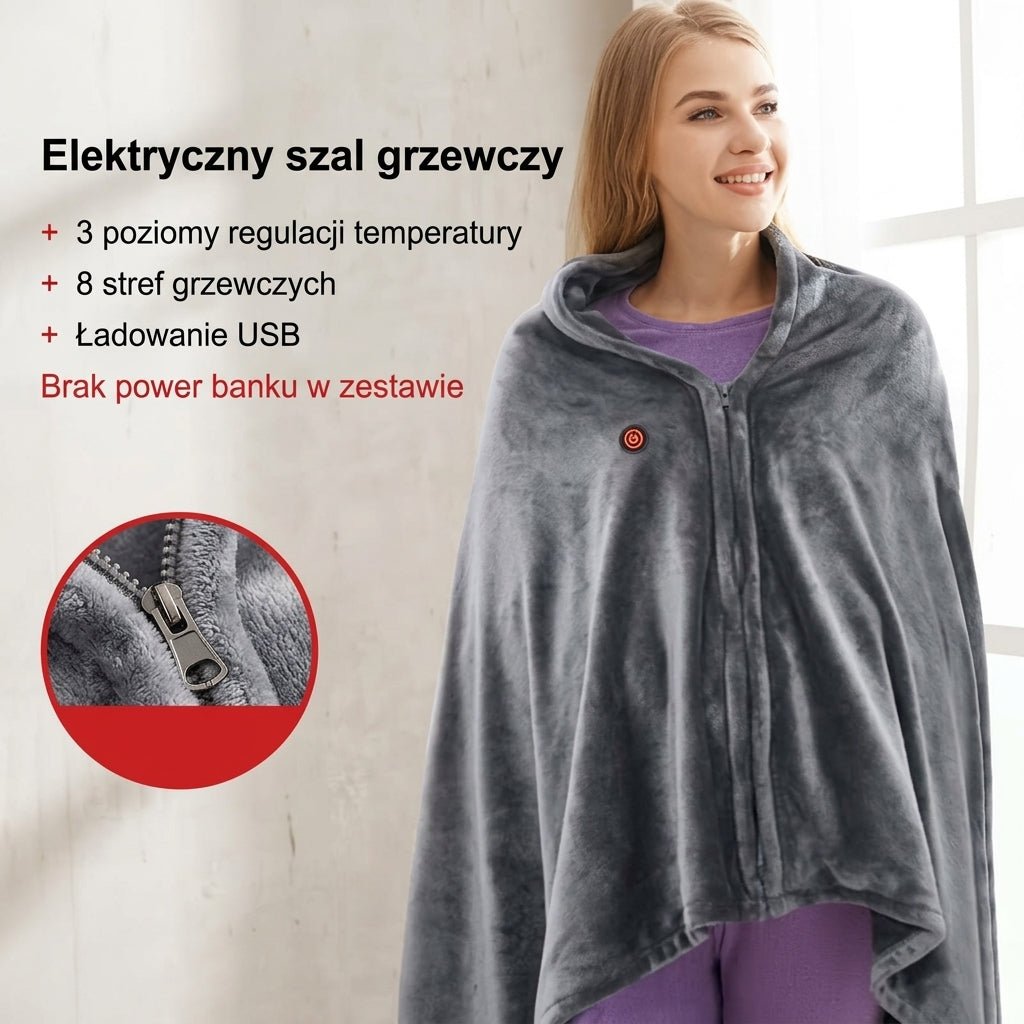 Koc Elektryczny Podgrzewany USB z Regulacją Temperatury – Składany i Przenośny 150x80 cm 10