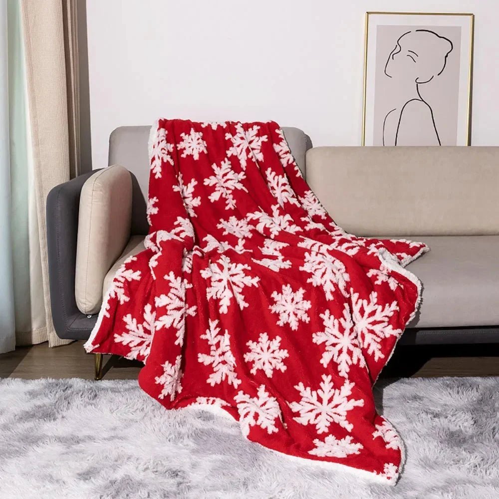 Koc Świąteczny Wełniany 130x160 cm z Polaru i Wełny Jagnięcej – Ciepły na Sofę i Łóżko 2
