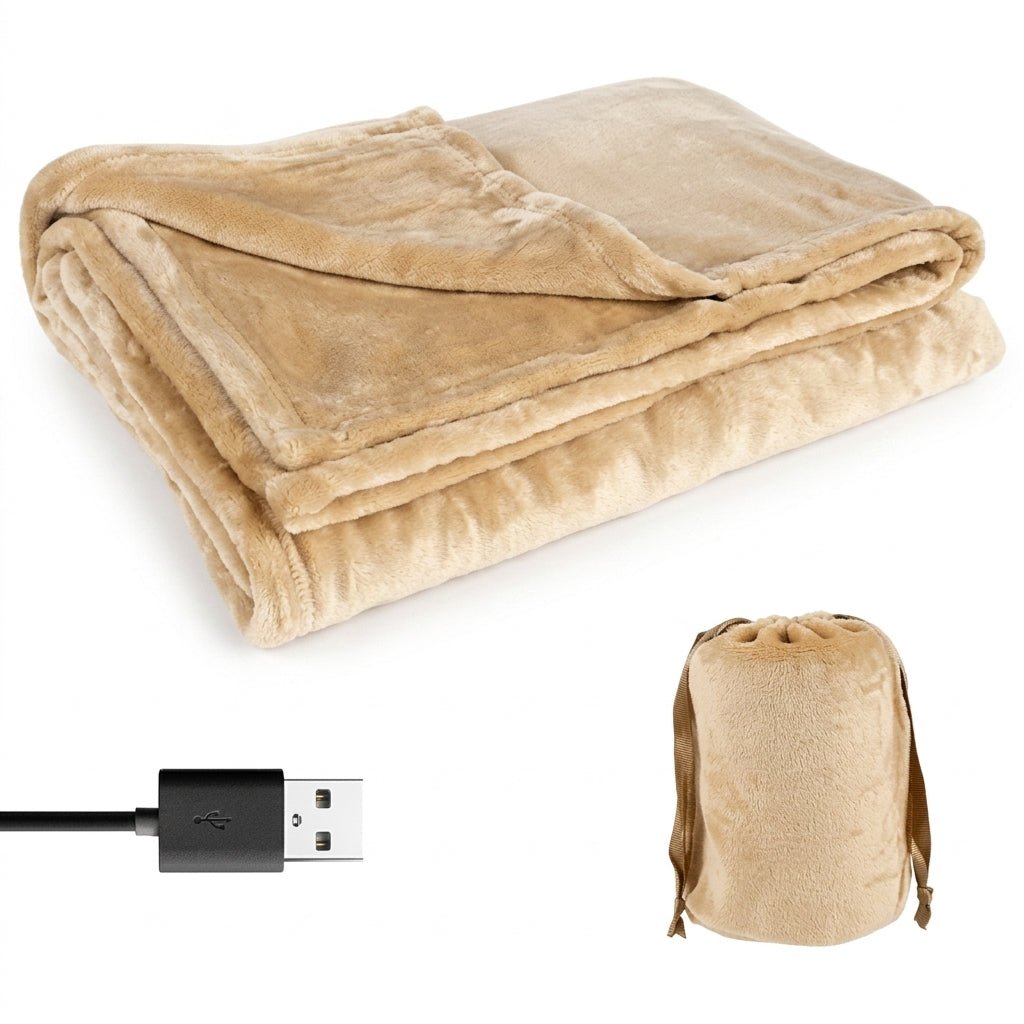 Koc Elektryczny Podgrzewany 160x85 cm z Flaneli – Bezprzewodowy Do Domu i Biura 1