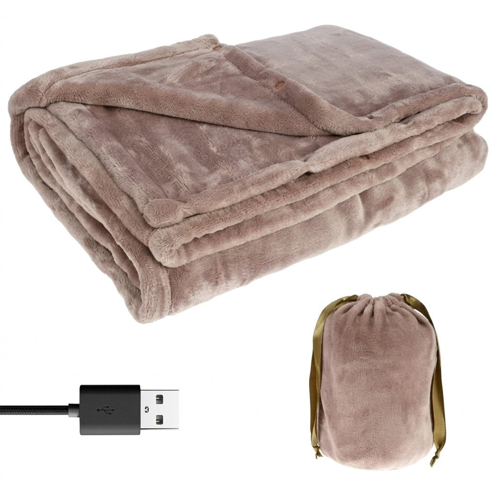 Koc Elektryczny Podgrzewany 160x85 cm z Flaneli – Bezprzewodowy Do Domu i Biura 8