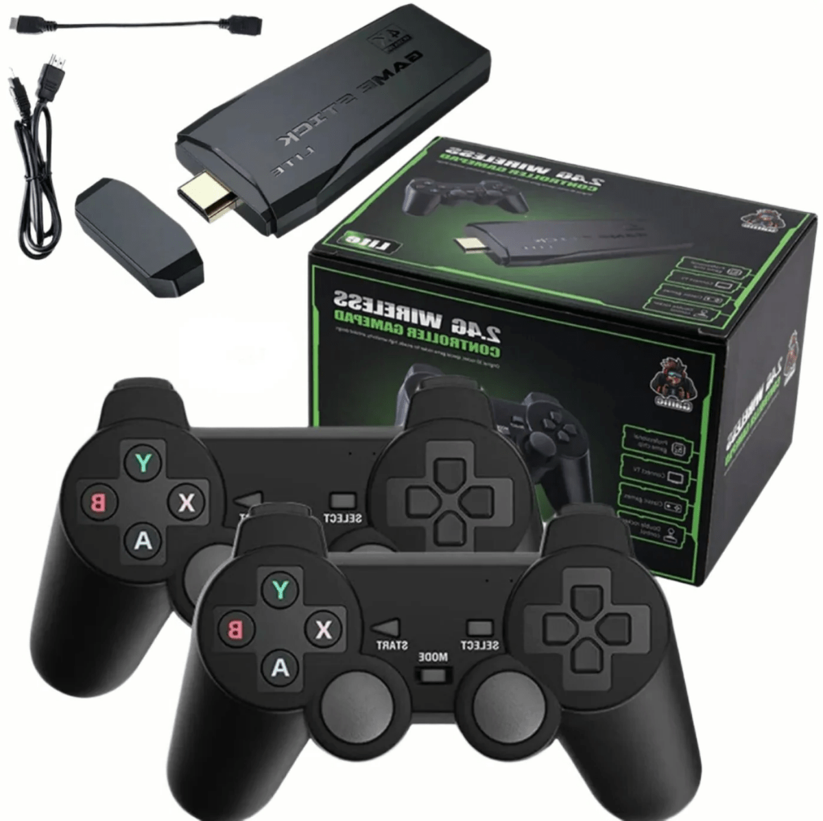 Konsola do Gier 4K HDMI z 64 GB i 20 000 Gier Retro – 2 Bezprzewodowe Gamepady 0