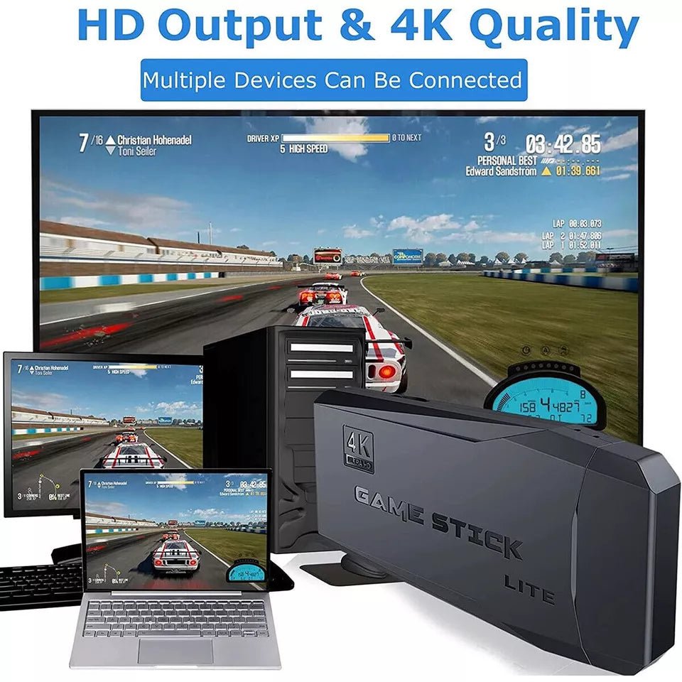 Konsola do Gier 4K HDMI z 64 GB i 20 000 Gier Retro – 2 Bezprzewodowe Gamepady 6
