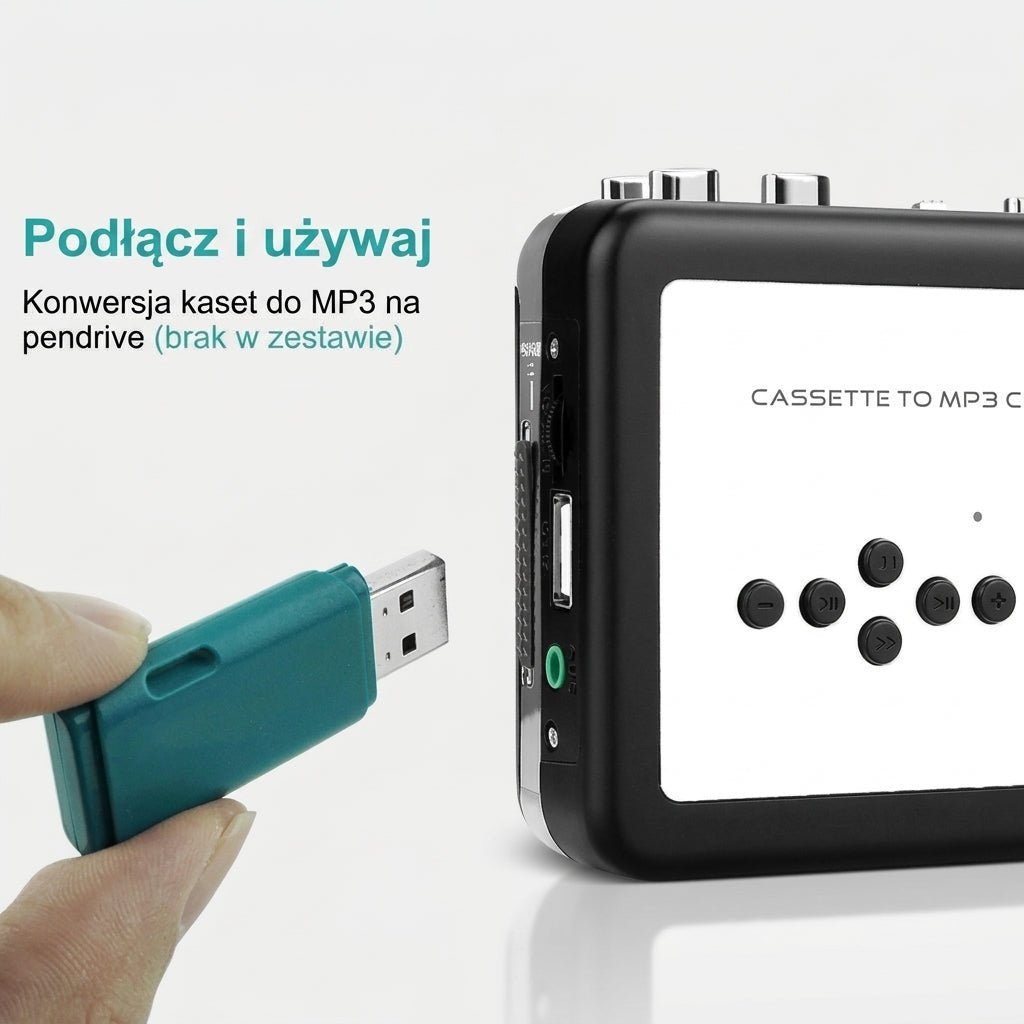 Konwerter Kaset na USB z Automatyczną Konwersją do MP3 – Funkcja Odtwarzania i Walkman 4