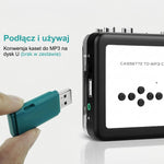 Konwerter Kaset na USB z Automatyczną Konwersją do MP3 – Funkcja Odtwarzania i Walkman 4