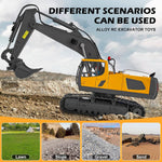 Koparka Zdalnie Sterowana 4WD z Metalowymi Elementami – Model 1:20 z Spychaczem i Wywrotką 2