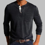 Koszulka Męska Henley z Długim Rękawem – Klasyczny Krój z Kieszonką, Idealna na Co Dzień 10