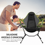 Krzesło Kempingowe Składane z Regulowanym Oparciem – Lekka Konstrukcja, Wygodne do Transportu