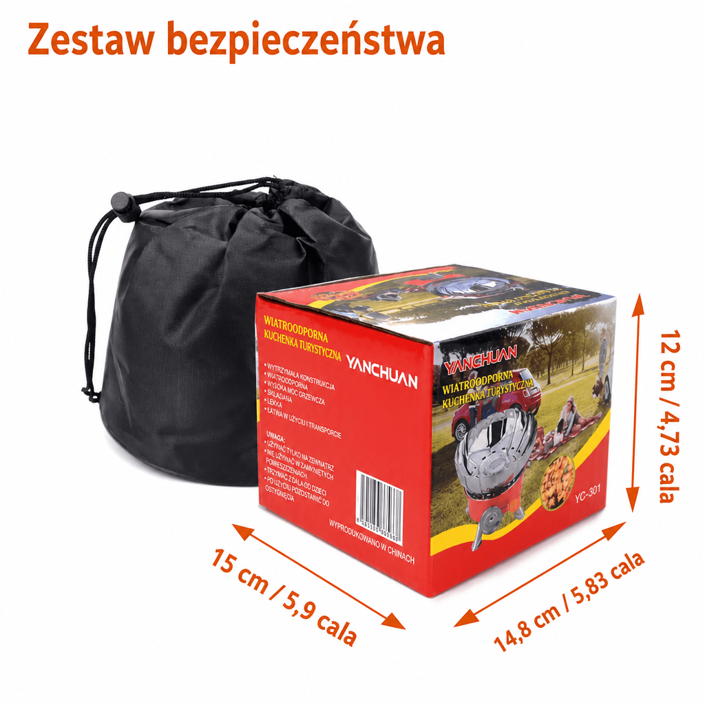 Kuchenka Kempingowa Wiatroszczelna 2800 W – Lekka i Przenośna do Biwaków i Pikników