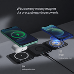 Ładowarka Indukcyjna 3 w 1 do iPhone – Szybkie Ładowanie Smartfona, Smartwatcha i Słuchawek