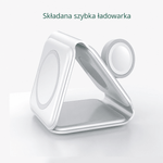 Ładowarka Indukcyjna 3 w 1 do iPhone – Szybkie Ładowanie Smartfona, Smartwatcha i Słuchawek